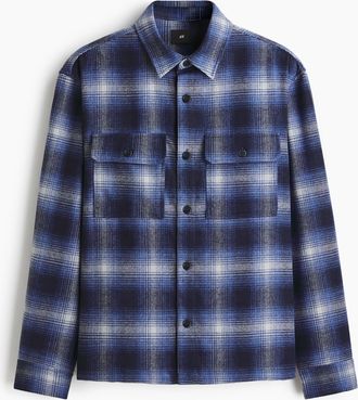 H&M Overshirt aus Flanell in Regular Fit - Blue