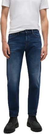 HUGO BOSS Mens Mid Rise Slim Fit Five Pocket Jeans in Medium Blue - Size 33W/30L