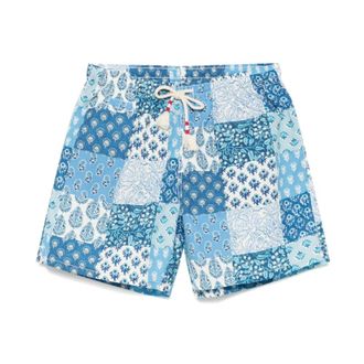 MC2 Saint Barth Beachwear, male, Blue, Size: XL Blue Sea Clothing with Drawstring Waistband