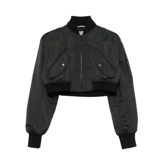 Balenciaga Jassen, Dames, Zwart, XS, Cropped Bomberjack