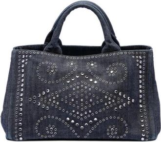 Prada Pre-owned Canapa Tote Bag - Dames - Vintage Shopper - Grijs - ONE Size - Denim - Vintage