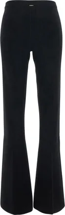 Twinset Womens Straight-Leg Pants Tech Fabric Black Viscose Trousers