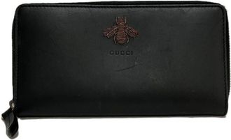 Gucci Black Leather Long Wallet (Bi-Fold) (Pre-Owned)