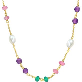 Delmar Amethyst & Green Onyx Necklace in Gold Multi at Nordstrom Rack
