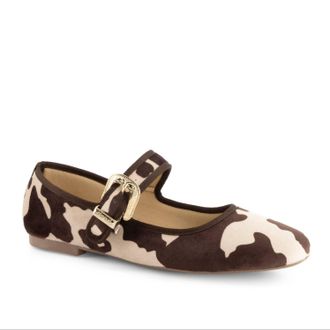 Andrea Womens Animal Print Flat Shoes In Multicolor