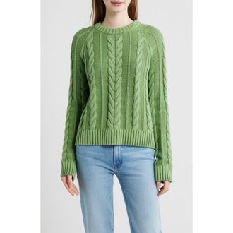 Pendleton Cable Stitch Sweater in Spruce at Nordstrom, Size X-Large