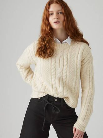 Levi's Ines Cable Sweater - Womens - L - Neutral / Tofu