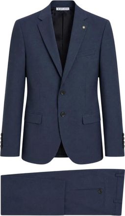Manuel Ritz Single Breasted Suits - Heren - Business pakken - Blauw - M - Leer - Kostuums