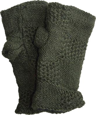 Gheri Womens Warm Woolen Fleece Lined Hand Knitted Mittens Gloves Handwarmers N