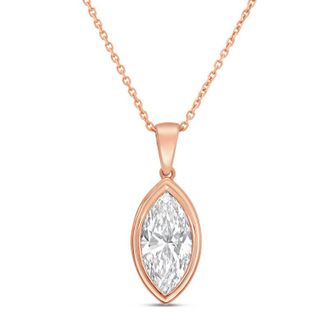 Diana M. Jewels 14kt rose gold 6.00 ct lab grown marquise bezel with bail pendant