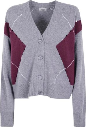 MRZ argyle-pattern cardigan - Grey