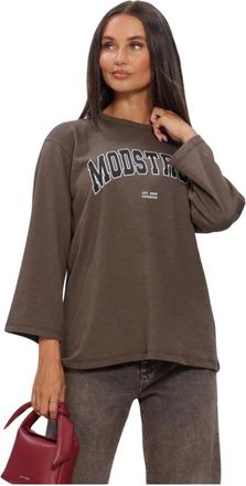 Modstr&ouml;m Tops, Dames, Bruin, M, Bamboomd T-shirt