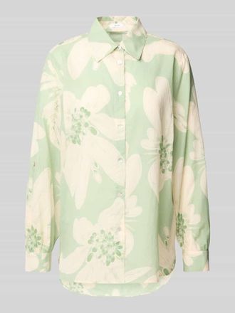 OPUS Regular Fit Hemdbluse mit durchgehender Knopfleiste in Hellgruen Melange, Gr&ouml;&szlig;e 38