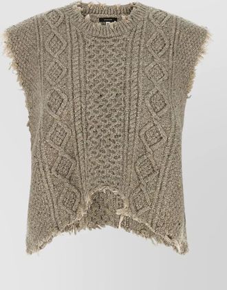 R13 cable-knit wool boyfriend vest