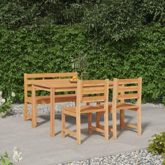 vidaXL 4 Piece Garden Dining Set Solid Wood Teak vidaXL