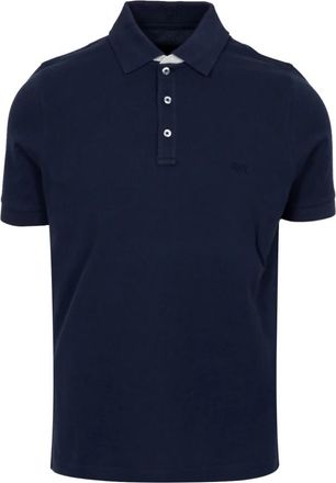 Fay Blauw Stretch Piqu&eacute; Poloshirt - Heren - Polos - Blauw - S - Katoen - Tops