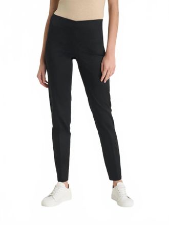 Ragno Womens Cigarette Slit Satin Pant In Nero