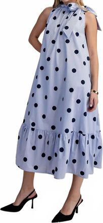Glam Jennie Polka Dot Dress In Blue