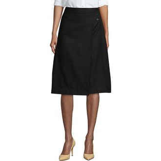 Lands End School Uniform Solid A-line Skirt Below the Knee in Black at Nordstrom, Size 12