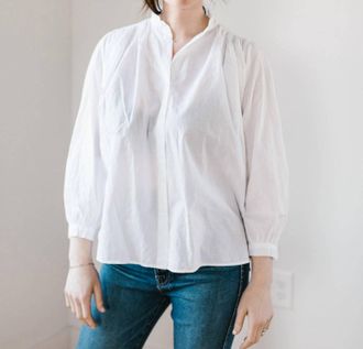 A Shirt Thing Flora Collared Button Down Shirt In White