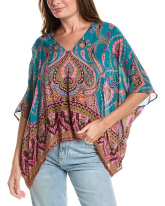 Johnny Was Croft Silk-Blend Poncho