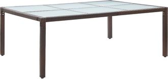 vidaXL Mesa De Comedor De Jard&iacute;n Marr&oacute;n 200x150x74 Cm Rat&aacute;n Sint&eacute;tico Vidaxl