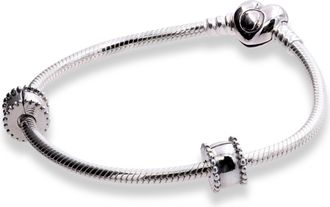 Pandora Women Iconic Heart Bracelet Set with 2 Clips & 1 Charm Jewelry