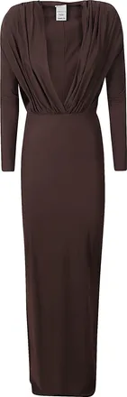 Amazu&igrave;n Rasha Draped V-Neck Midi Dress