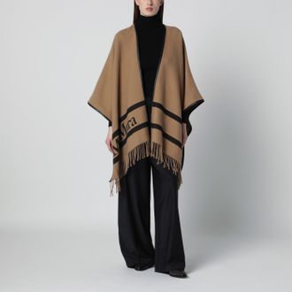 Max Mara Camel jacquard wool poncho