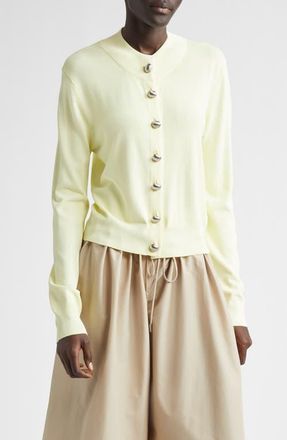 Brandon Maxwell The Aubrey Cardigan in Lemon Ice at Nordstrom, Size X-Small