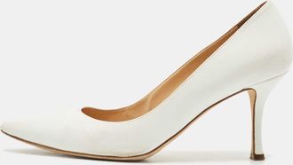 Sergio Rossi White Leather Pointed Toe Pumps