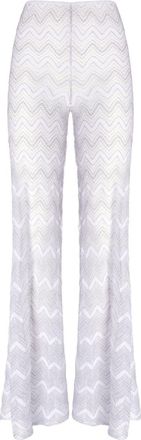 Missoni Pantaloni lamé con motivo a zigzag - Bianco
