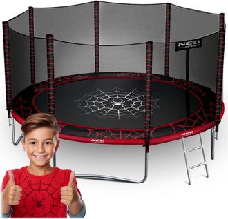 OEM Cama El&aacute;stica De Jard&iacute;n De 374 Cm Con Red Exterior Y Escalera Neo-sport