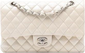 Chanel Pre-owned Double Flap Shoulder Bag - Dames - Vintage Schoudertas - Wit - ONE Size - Leer - Vintage