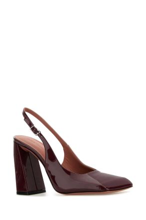 Amina Muaddi Charlotte Slingback Heel - Purple
