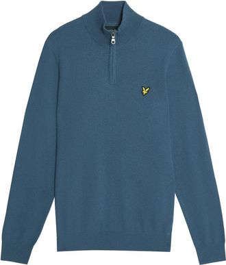 Lyle & Scott Mid Knits Cotton Merino Quarter Zip Jumper - Heren - Coltruien - Blauw - XS - Katoen - Truien & Vesten