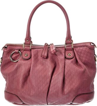 Gucci Pink Lambskin Leather Guccissima Gg Tote (Authentic Pre-Loved)