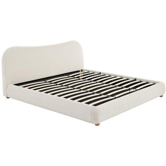 Vente-Unique Letto con contenitore 180 x 200 cm Tessuto bouclette Beige - VANARI