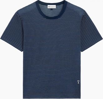 Ami Mens STRIPED ADC T SHIRT - Navy - Size: 36