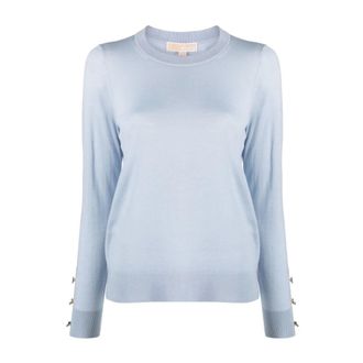 Michael Kors Heldere Blauwe Merinowoltrui - Dames - Ronde hals truien - Blauw - XS - Wol - Truien & Vesten