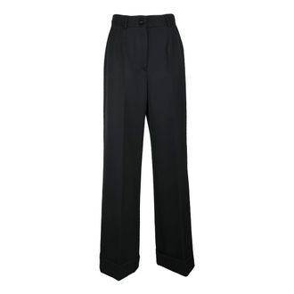 Dolce & Gabbana Classico Wide Trousers - Trousers - Mujer - Negro - L