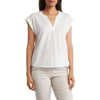 Bobeau Dolman Sleeve Piqu&eacute; T-Shirt in White at Nordstrom Rack, Size X-Small