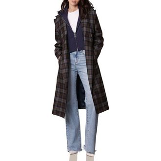 Avec Les Filles Plaid Rain Coat in Brown Plaid at Nordstrom Rack, Size X-Small