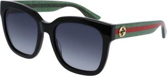 Gucci Gg 0034Sn Zonnebril - Dames - Zonnebrillen - Zwart - 54 MM - Accessoires