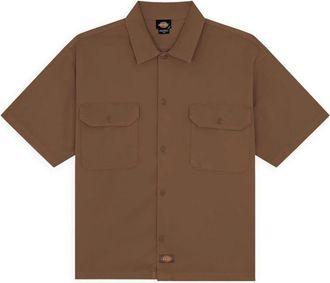 Dickies 247 GD Werkshirt - Heren - Korte mouwen Overhemden - Bruin - S - Katoen - Overhemden