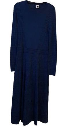 Missoni M Missoni Blue Knit Midi Dress Size M