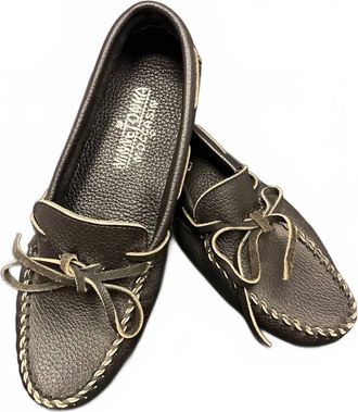 Minnetonka Mens Round Toe Loafers Moccasin In Black