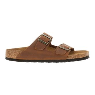Birkenstock Sliders, male, Brown, Size: 12 US Arizona Narrow Fit