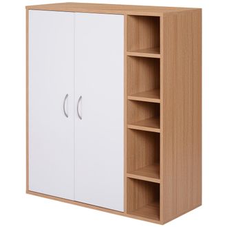 HOMCOM Homcom - Armadietto Da Parete Ripiani Regolabili Con 2 Ante Camera Da Letto