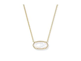 Kendra Scott Elisa Statement Short Pendant Womens Necklace Womens Necklace Gold Ivory Mother Of Pearl, Brass